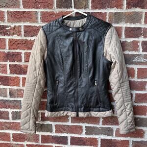 Ci Sono Faux Leather Quilted Jacket Size Medium